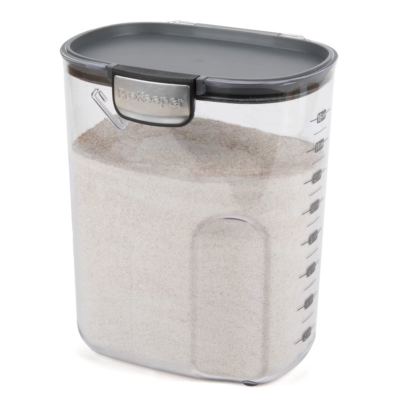 ProKeeper+ by Progressive International Clear Plastic Airtight Food Baker's Kitchen Storage Organization Container Canister Set with Magnetic Accessories (Flour 4-Quart) - Image 1